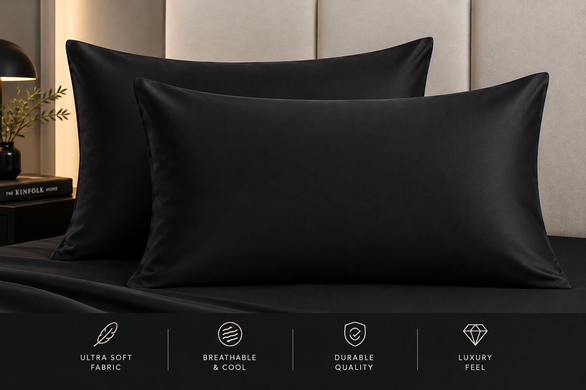 Black mulberry silk pillowcase