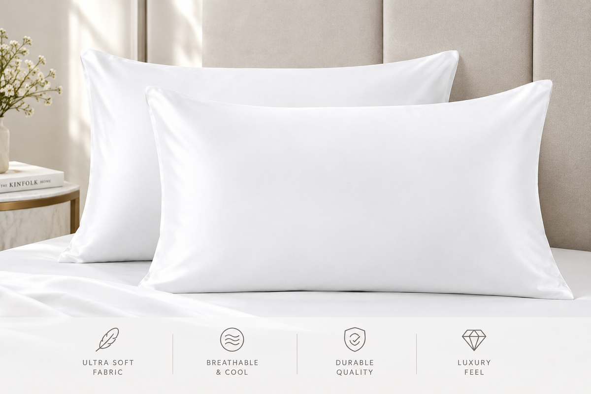 White mulberry silk pillowcase